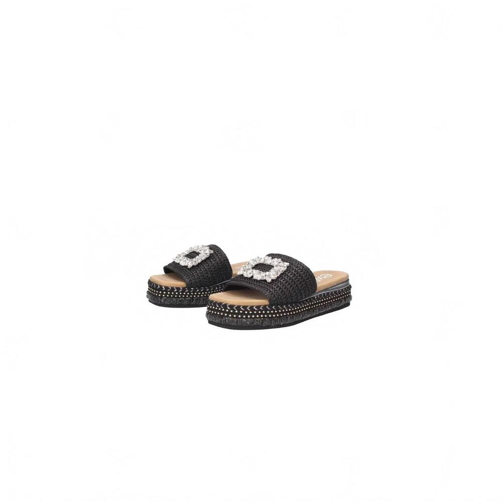 NEW EXE women's glass sandals in black